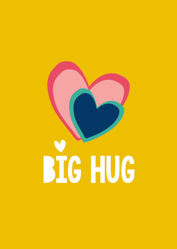 Liefde kaarten - Liefde Big Hug - hartje kaart