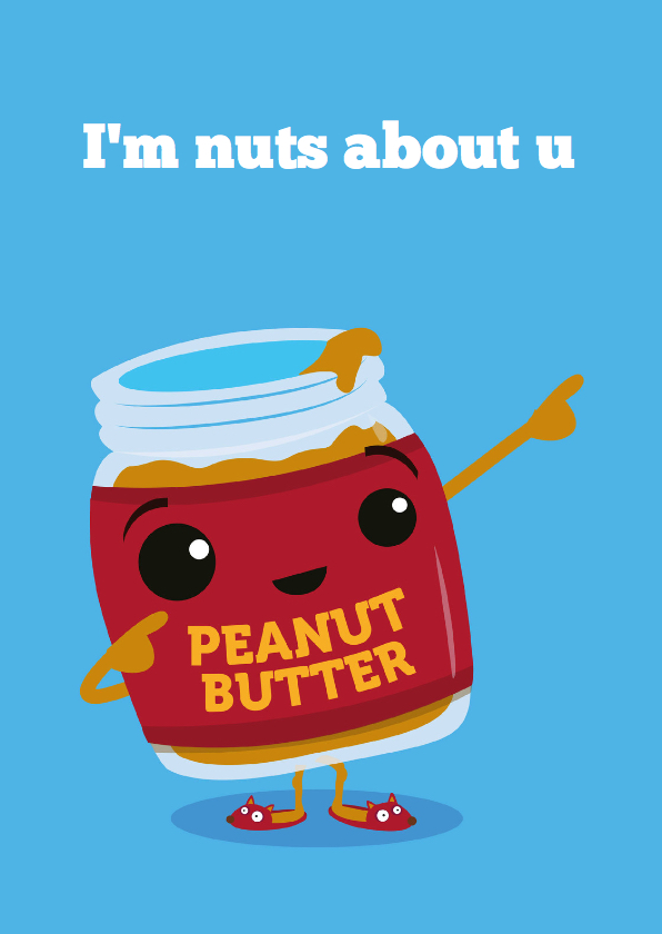 Liefde Funny Food Nuts - Liefde kaarten Liefde kaarten - Liefde Funny Food Nuts