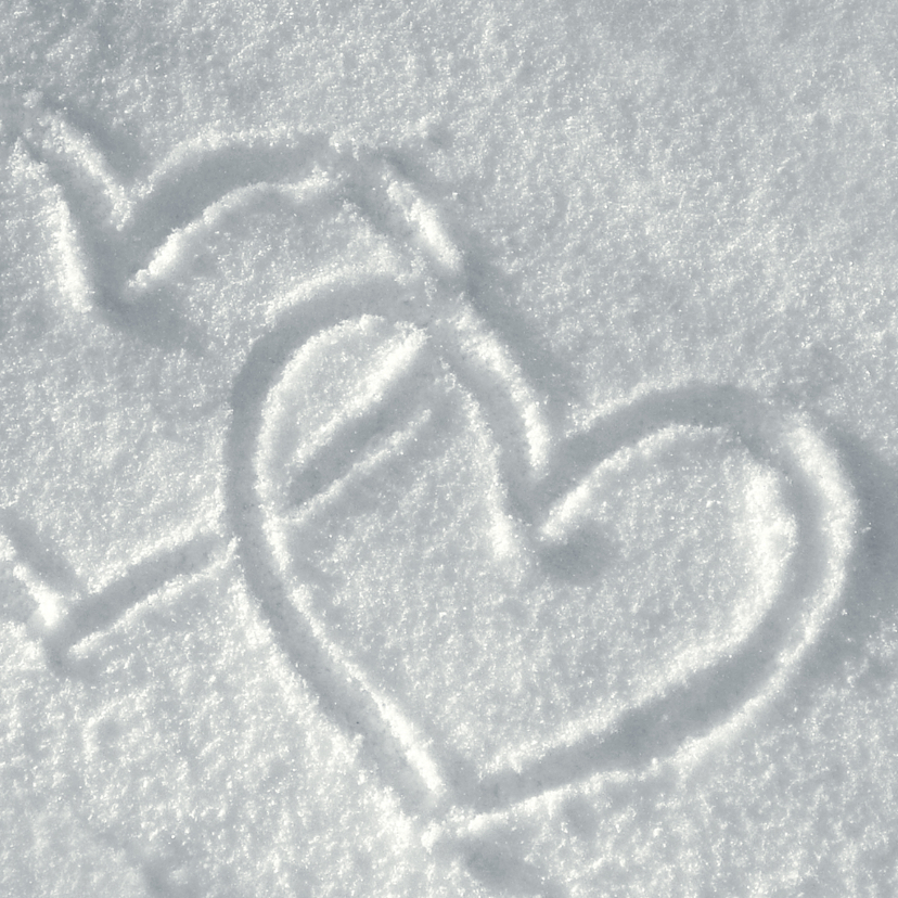 Liefde Hartjes in de sneeuw - Liefde kaarten Liefde kaarten - Liefde Hartjes in de sneeuw