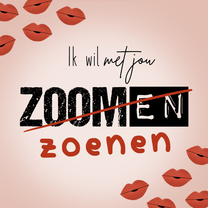 Liefde kaart ik wil met je zoenen corona kusjes roze - Liefde kaarten Liefde kaarten - Liefde kaart ik wil met je zoenen corona kusjes roze