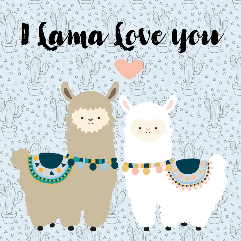 Liefde kaart Lama love - Liefde kaarten Liefde kaarten - Liefde kaart Lama love