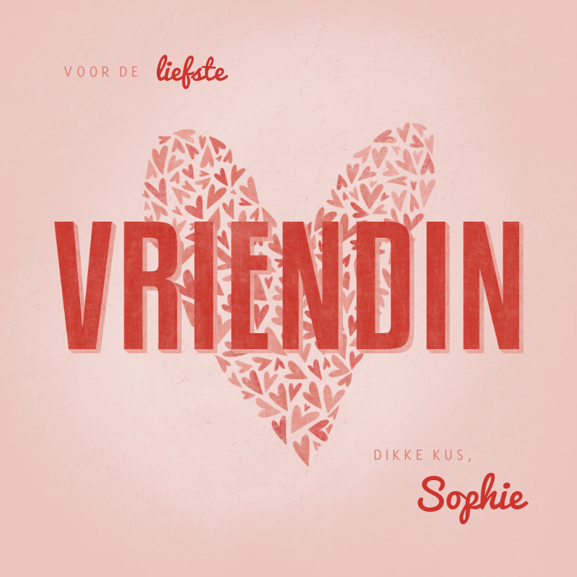 Liefde kaart met hart voor de liefste VRIENDIN - Liefde kaarten Liefde kaarten - Liefde kaart met hart voor de liefste VRIENDIN