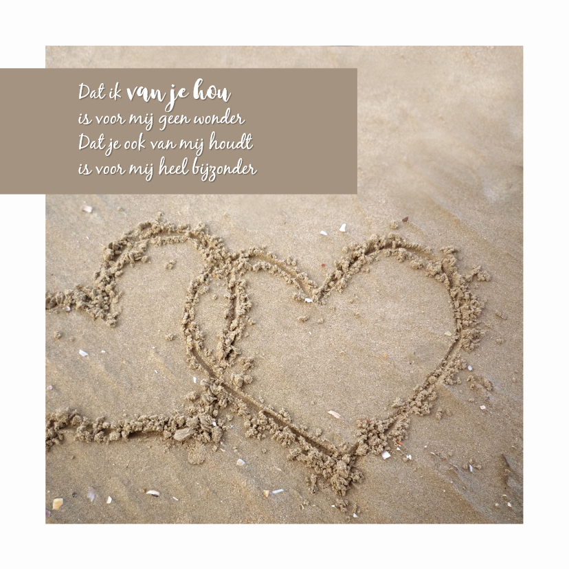 Liefde zandhartjes - Liefde kaarten Liefde kaarten - Liefde zandhartjes