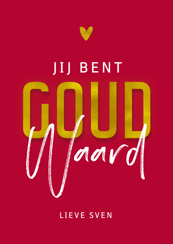 Liefde kaarten - Liefdekaart jij bent goud waard hartjes foto bedankt