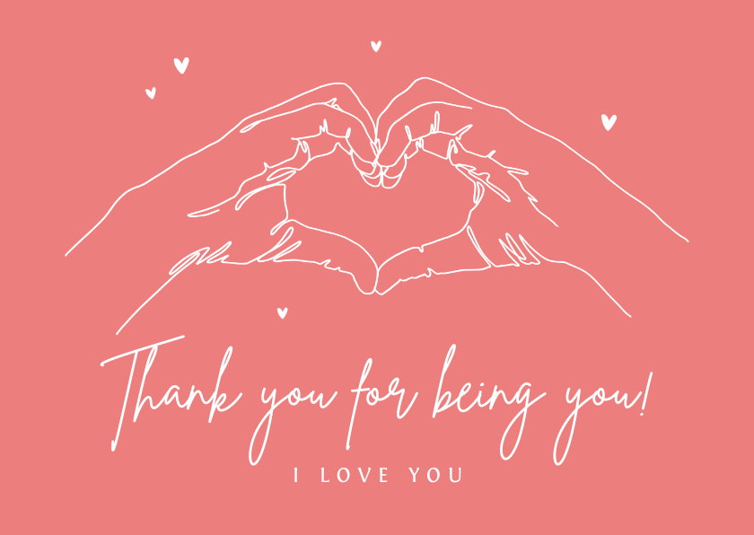 Liefdekaart thank you bedankt vriendschap i love you - Liefde kaarten Liefde kaarten - Liefdekaart thank you bedankt vriendschap i love you