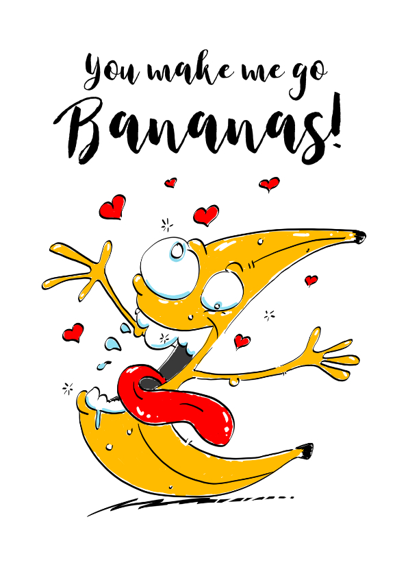 Liefdeskaart Bananas - Liefde kaarten Liefde kaarten - Liefdeskaart Bananas