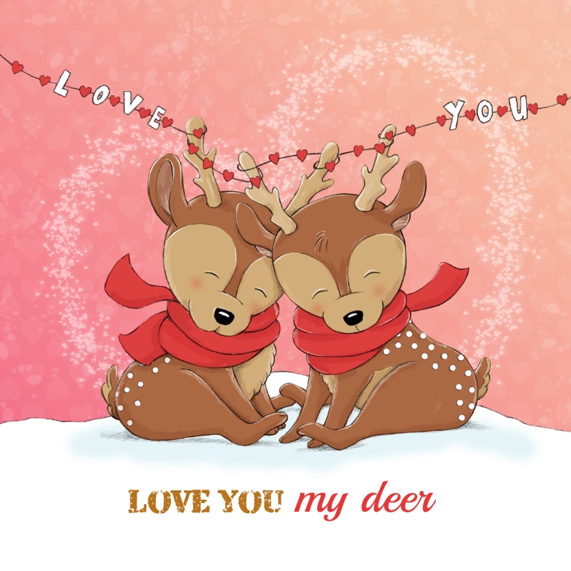 Liefde kaarten - Liefdeskaart love you my deer IH