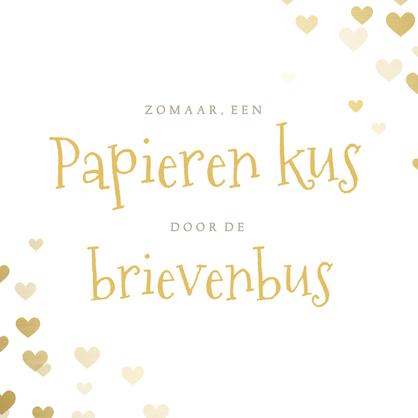 Liefdeskaart papieren kus door de brievenbus met hartjes - Liefde kaarten Liefde kaarten - Liefdeskaart papieren kus door de brievenbus met hartjes