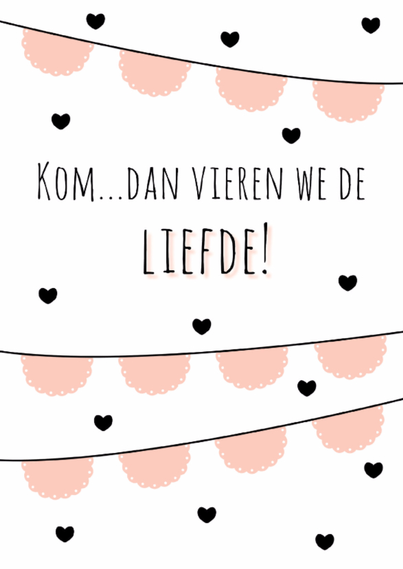 Liefdeskaart "Vlaggetjes" - WW - Liefde kaarten Liefde kaarten - Liefdeskaart "Vlaggetjes" - WW
