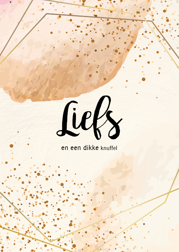 Liefs en een dikke knuffel - watercolors - Liefde kaarten Liefde kaarten - Liefs en een dikke knuffel - watercolors