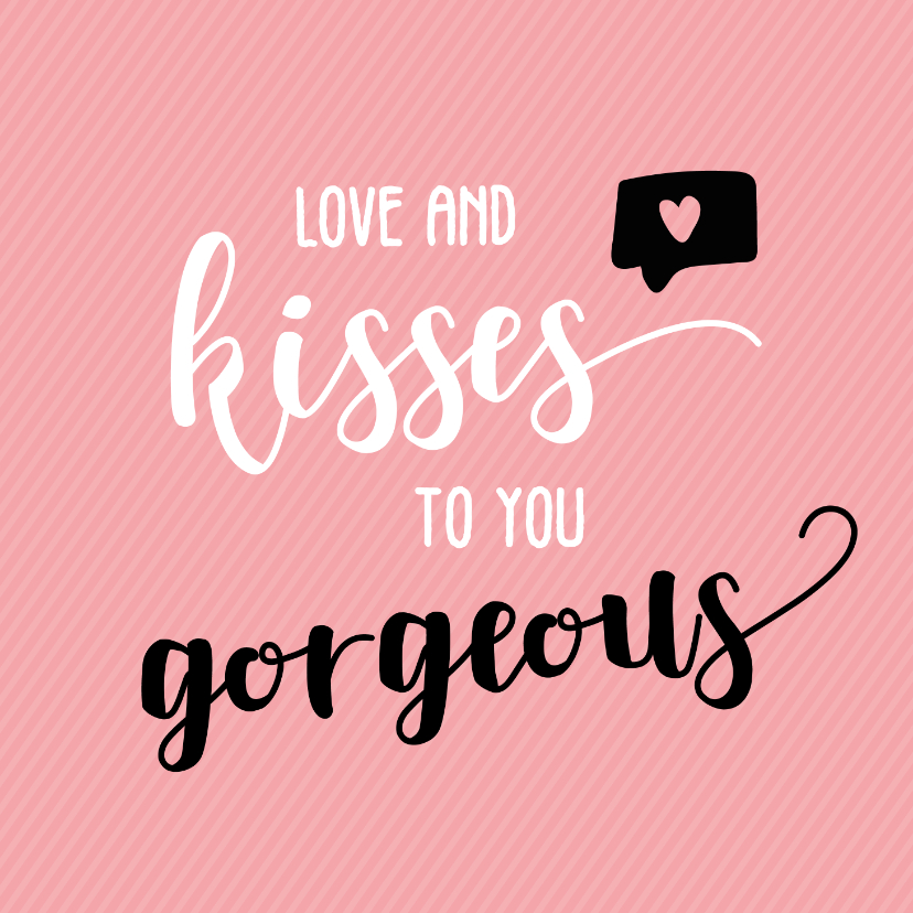 Love and kisses - vriendschapskaart - Liefde kaarten Liefde kaarten - Love and kisses - vriendschapskaart