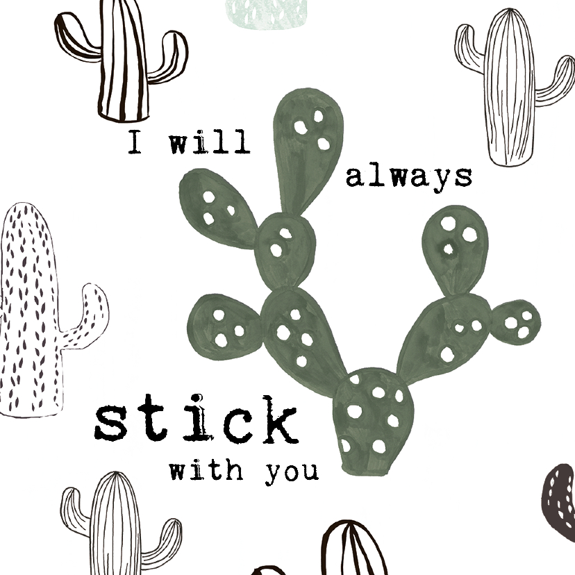 Prikkelende liefdeskaart Cactus 'I'LL ALWAYS STICK WITH YOU' - Liefde kaarten Liefde kaarten - Prikkelende liefdeskaart Cactus 'I'LL ALWAYS STICK WITH YOU'