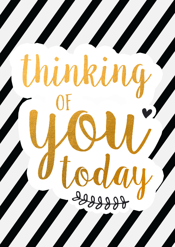 Thinking of you zwart/goud - Liefde kaarten Liefde kaarten - Thinking of you zwart/goud