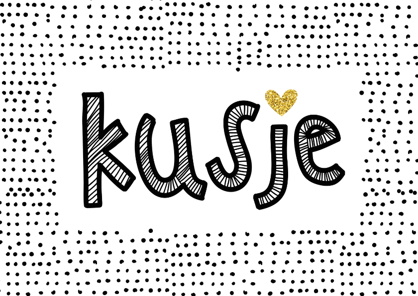Valentijnskaart kus gouden hartje - Liefde kaarten Liefde kaarten - Valentijnskaart kus gouden hartje