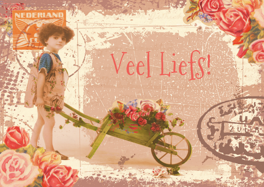veel liefs kruiwagen - Liefde kaarten Liefde kaarten - veel liefs kruiwagen