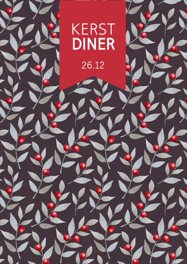 Kerstkaart dineren in kerstsfeer met mooie menukaart - Menukaarten Menukaarten - Kerstkaart dineren in kerstsfeer met mooie menukaart