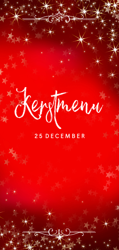 Kerstkaart voor een menu op een mooie sfeervolle kersttafel - Menukaarten Menukaarten - Kerstkaart voor een menu op een mooie sfeervolle kersttafel