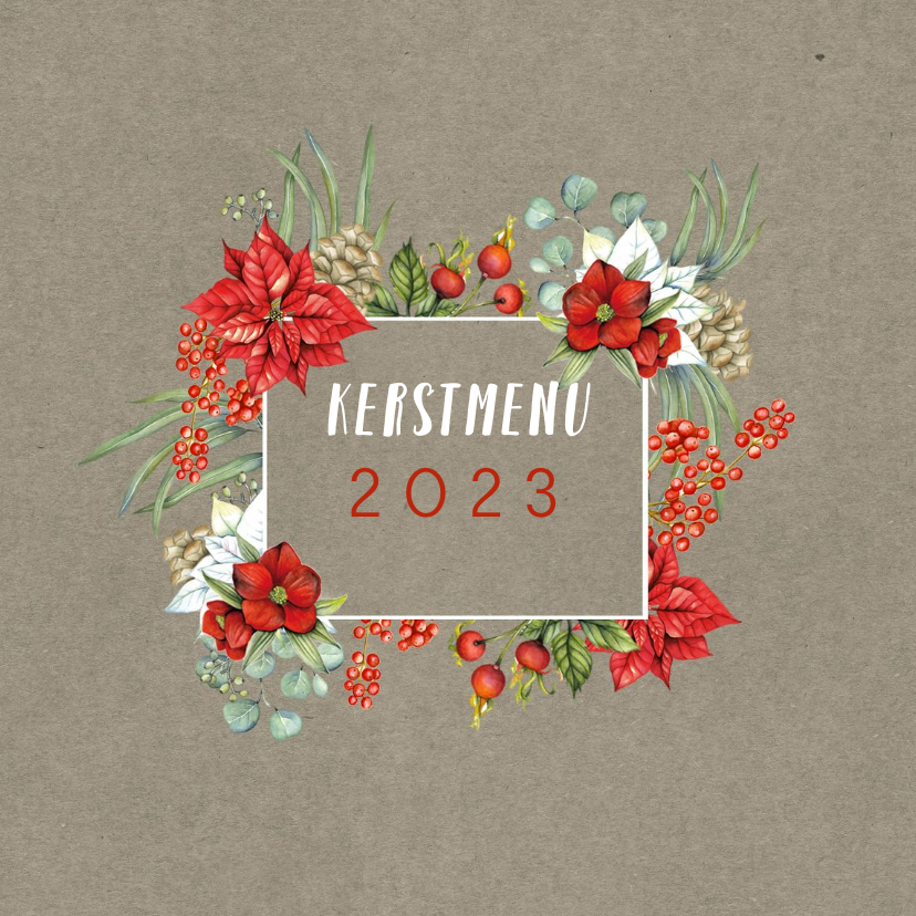 Kerstmenu botanical - Menukaarten Menukaarten - Kerstmenu botanical