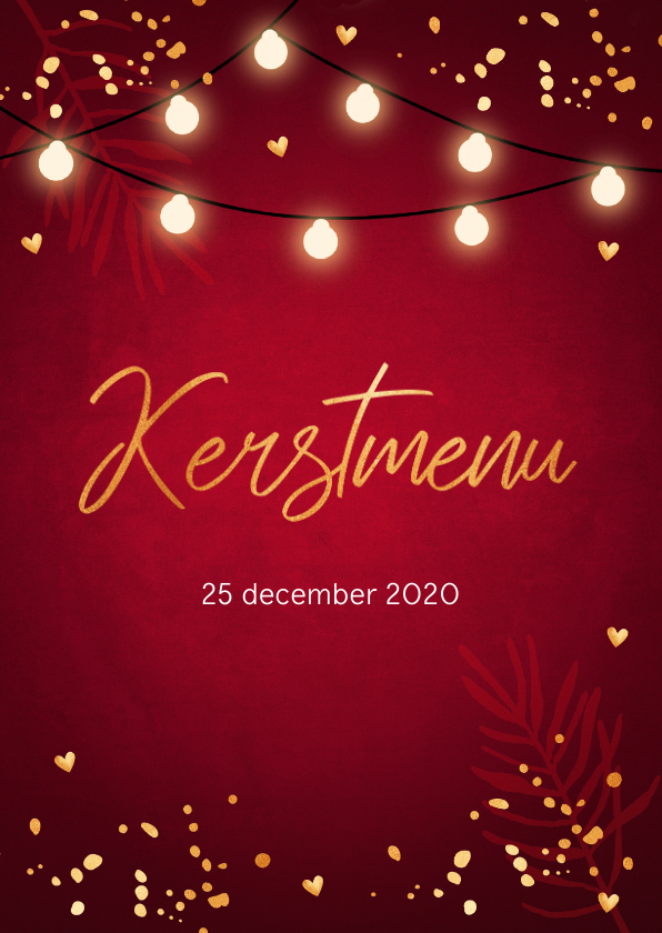 Kerstmenukaart rood design - Menukaarten Menukaarten - Kerstmenukaart rood design