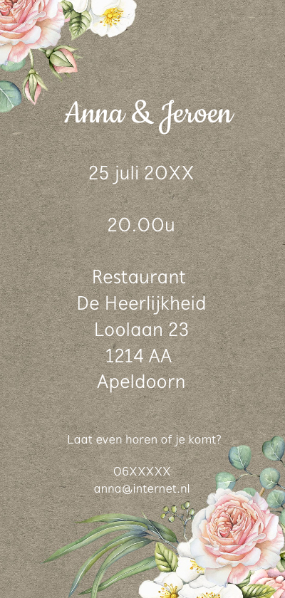 Menu diner feest - Menukaarten Menukaarten - Menu diner feest