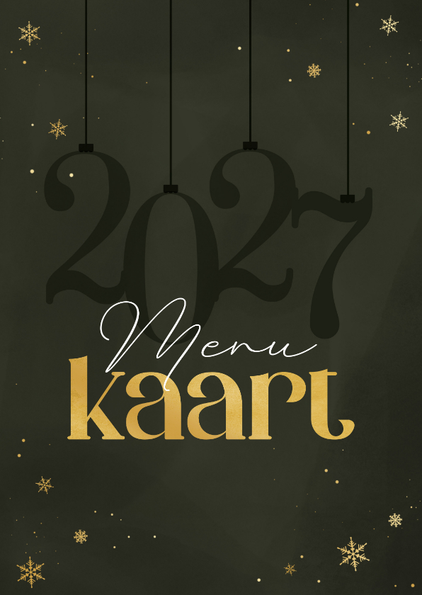 Menukaarten - Menukaart kerst groen stijlvol 2027