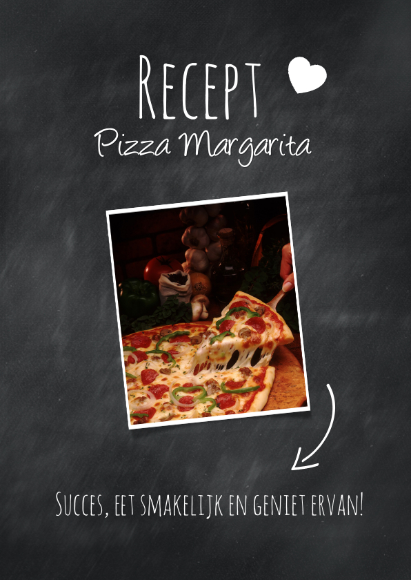 Menukaarten - Recept voor pizza Margarita-isf