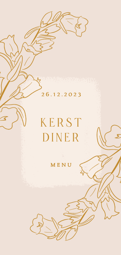 Romantisch stijlvolle menukaart voor de kerst - Menukaarten Menukaarten - Romantisch stijlvolle menukaart voor de kerst