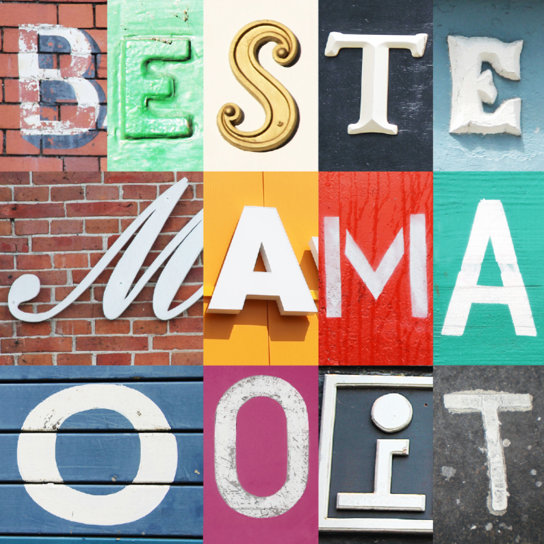 Beste mama ooit - letters - Moederdag kaarten Moederdag kaarten - Beste mama ooit - letters