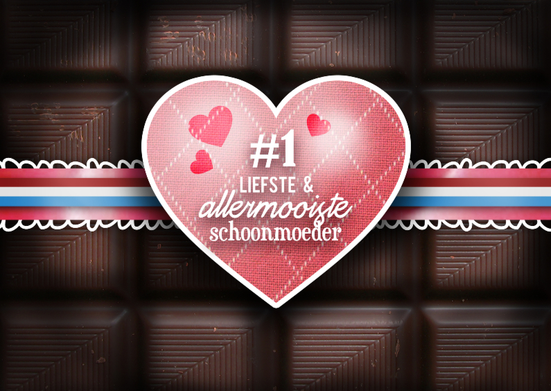 Chocoladekaart - schoonmoeder - Moederdag kaarten Moederdag kaarten - Chocoladekaart - schoonmoeder