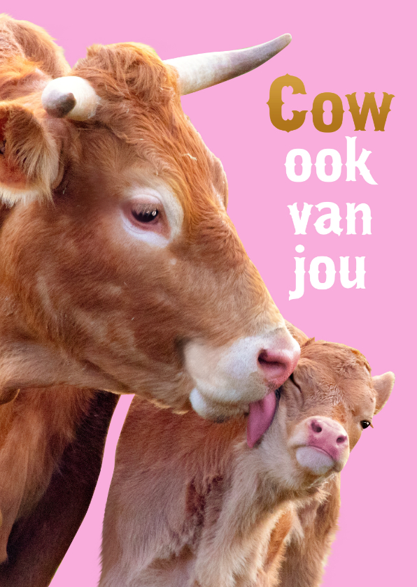 Moederdag kaarten - Cow ook van jou Moederdag kaart
