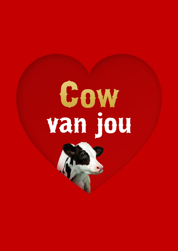 Moederdag kaarten - Cow van jou hart Moederdag kaart