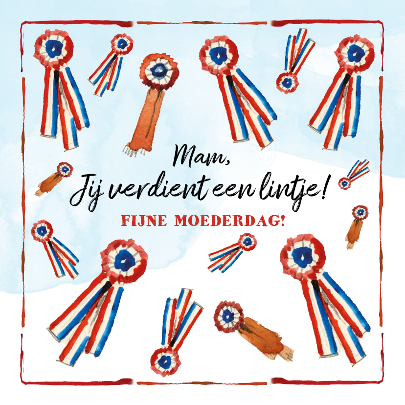 Moederdag kaarten - Een lintje voor de beste moeder