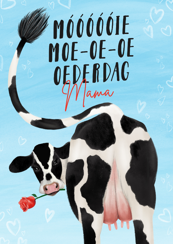 Moederdag kaarten - Grappige moederdagkaart met koe en uiers