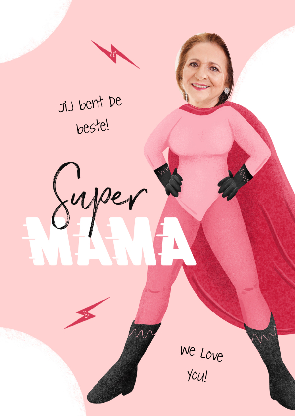 Moederdag kaarten - Grappige moederdagkaart superheld hero foto mama