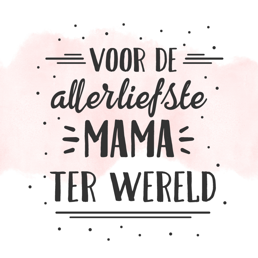 Moederdag kaarten - Hipper moederdag handlettering kaart - liefste mama 