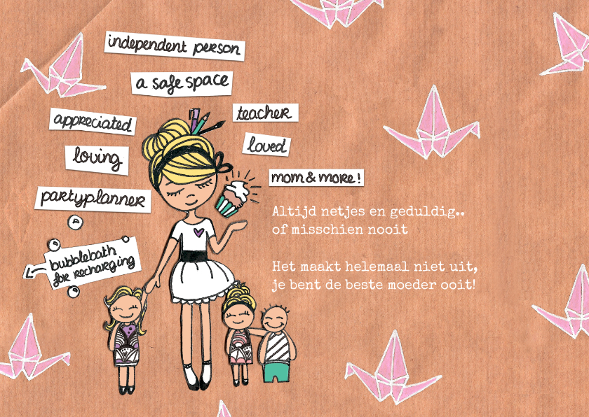 Kleurrijke en vrolijke Moederdag kaart "Best mom ever" - Moederdag kaarten Moederdag kaarten - Kleurrijke en vrolijke Moederdag kaart "Best mom ever"
