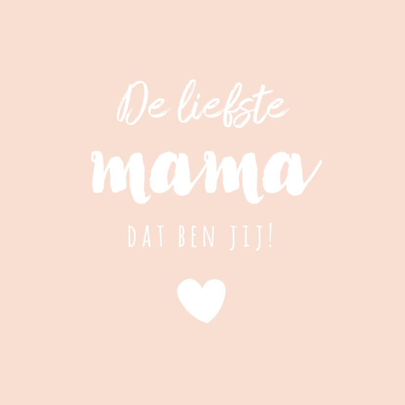 Lief zalmroze kaartje voor moederdag - Moederdag kaarten Moederdag kaarten - Lief zalmroze kaartje voor moederdag