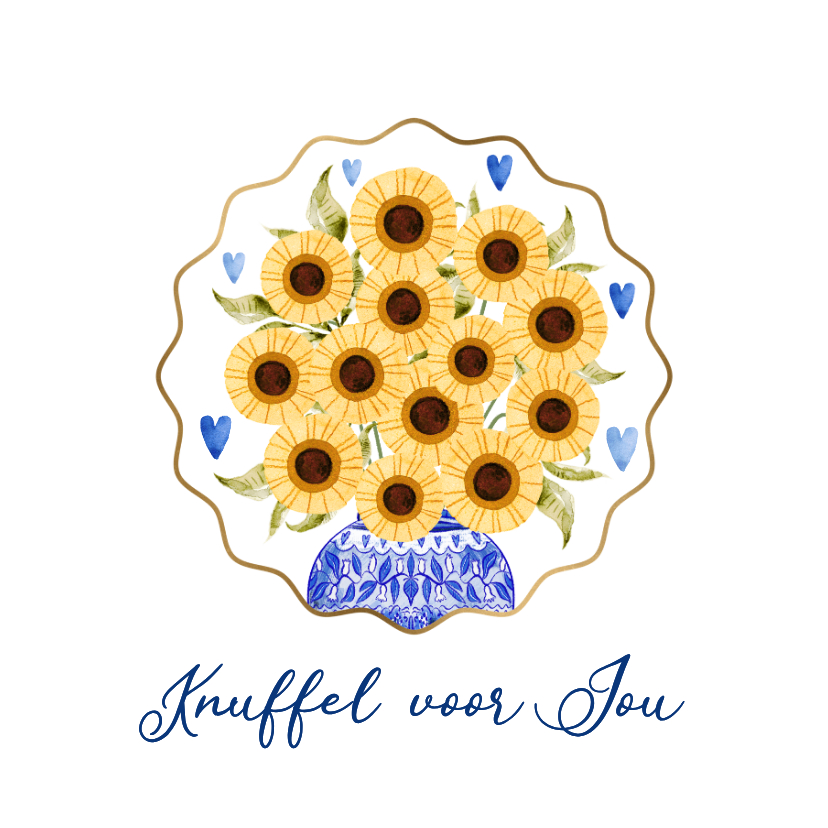 Moederdag kaarten - Lieve moederdagkaart illustratie vaas bloemen hartjes