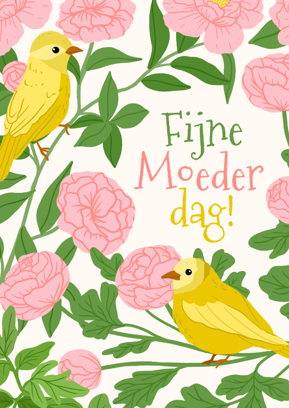 Moederdag kaarten - Lieve moederdagkaart met vogels