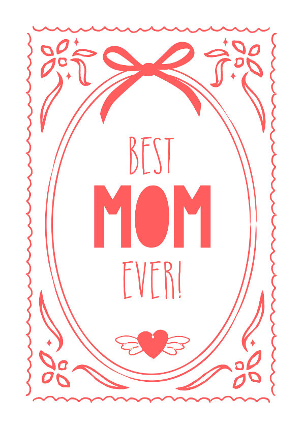 Moederdag kaarten - Moederdag best mom ever kaart voor de leukste moeder!