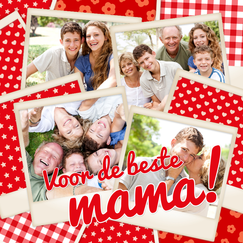 Moederdag fotocollage 4 eigen foto's - Moederdag kaarten Moederdag kaarten - Moederdag fotocollage 4 eigen foto's