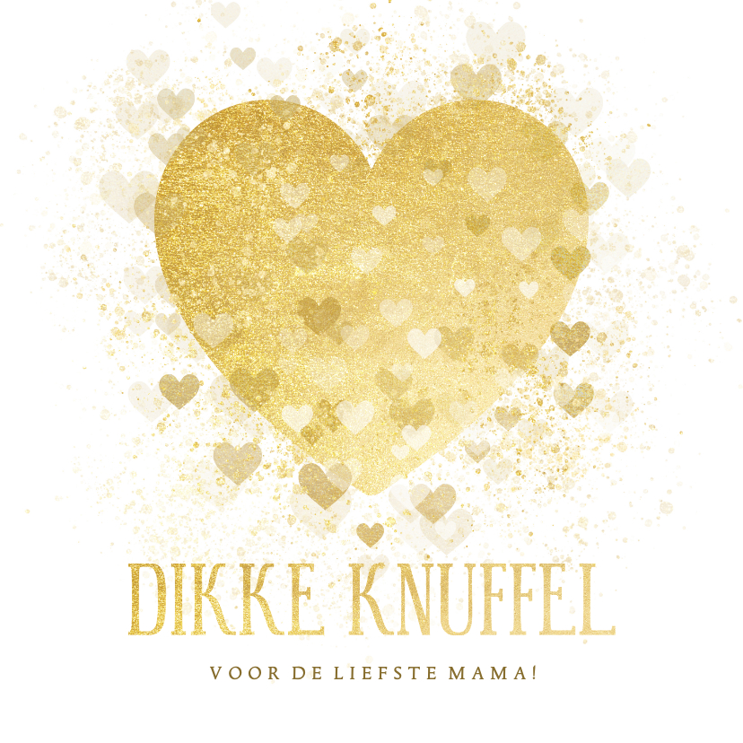 Moederdag kaarten - Moederdag kaart dikke knuffel gouden hart