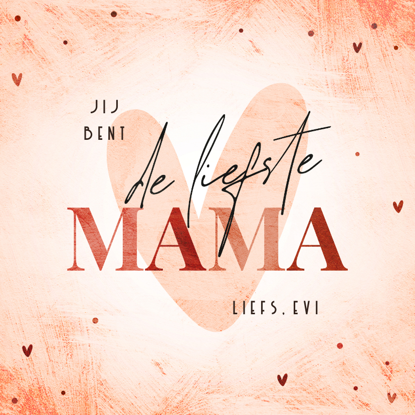 Moederdag kaarten - Moederdag kaart met naam en hart liefste mama stijlvol