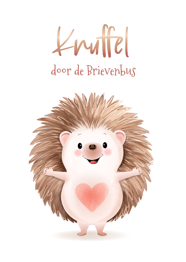 Moederdag kaarten - Moederdag kaart met schattige egel die een knuffel geeft