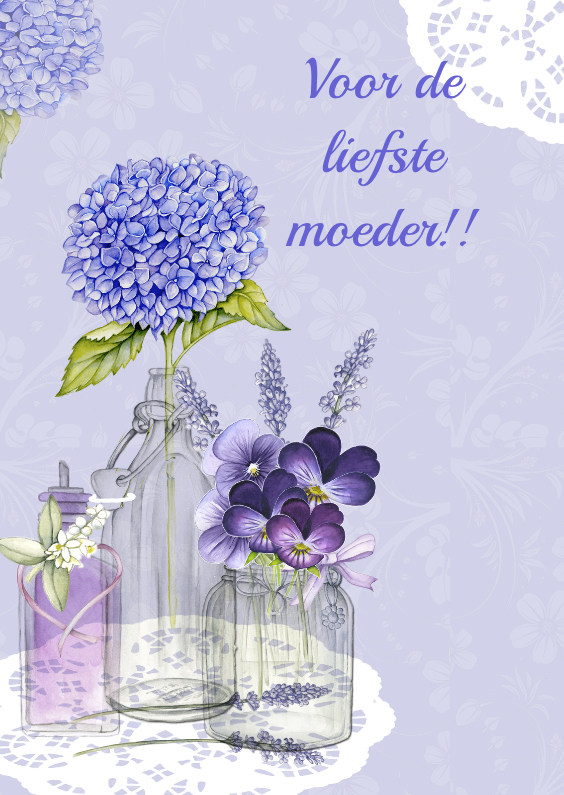 Wonderbaarlijk moederdag vaasjes bloemen - Moederdag kaarten | Kaartje2go IB-37