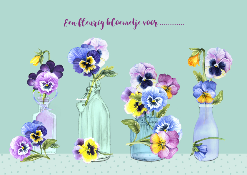 Moederdag vaasjes viooltjes - Moederdag kaarten Moederdag kaarten - Moederdag vaasjes viooltjes