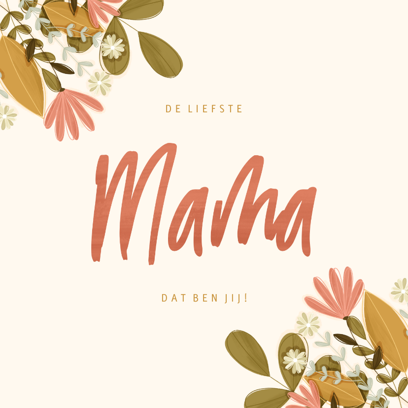 Moederdag vierkant mama met bloemen - Moederdag kaarten Moederdag kaarten - Moederdag vierkant mama met bloemen
