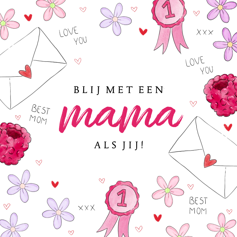 Moederdagkaart blij met een mama als jij - Moederdag kaarten Moederdag kaarten - Moederdagkaart blij met een mama als jij