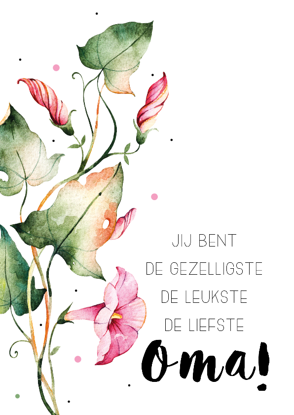 Moederdagkaart: De liefste oma! - Moederdag kaarten Moederdag kaarten - Moederdagkaart: De liefste oma!