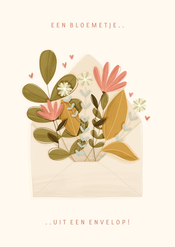 Moederdag kaarten - Moederdagkaart een bloemetje uit een envelop